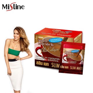 Mistine Slim Mate Sugar Free Instant Coffee Mix 150g. มิสทิน สลิมเมท กาแฟผสมคอลลาเจน กาแฟลดน้ำหนัก ไม่มีน้ำตาล (1 กล่อง)