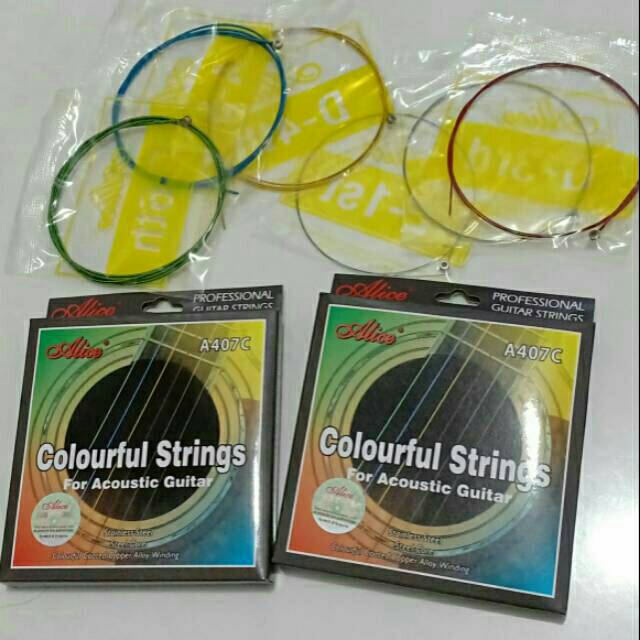 Alice A407C สายกีต้าร์สีรุ้ง สายกีต้าร์โปร่งสีสันสดใส