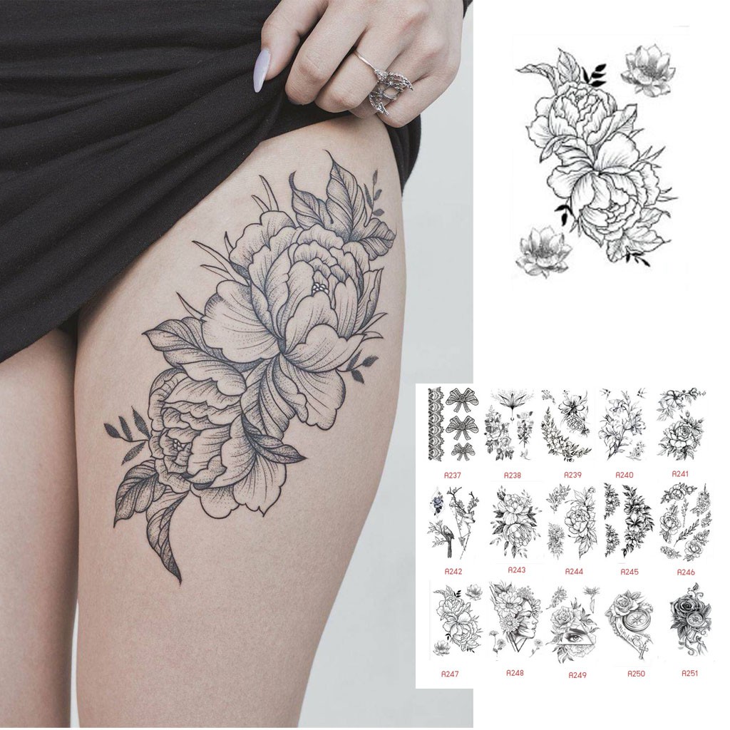 แททท แททท ก นน ำ Tattoo รอยส ก สต กเกอร ลายส ก แททท ดอกไม Shopee Thailand