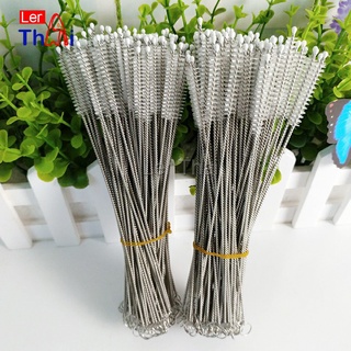 LerThai แปรงล้างหลอดดูด จุกนม ขนไนล่อน ไม่ทำให้เป็นรอย  Stainless steel soft straw straw brush