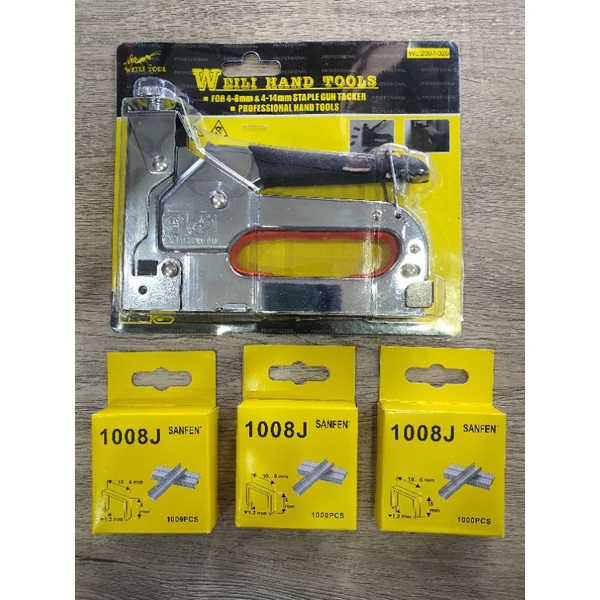 เครื่องยิงแม็ก WL-2007-026(แถมลูกแม็ก1008F=3กล่อง) ยิงไม้ ยิงเบาะ ยิงเฟอนิเจอร์