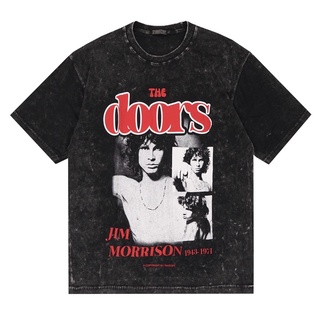 เสื้อยืดผ้าฝ้ายCOTTON เสื้อยืด พิมพ์ลาย The DOORS JIM MORRISON ขนาดใหญ่S-5XL