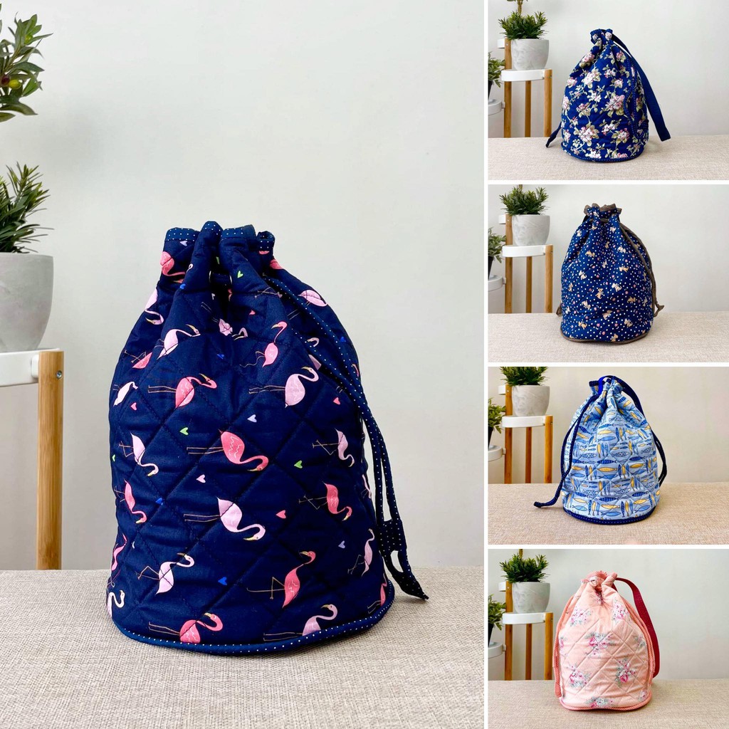 กระเป๋าสะพายทรงขนมจีบแบรนด์Pimmadaผ้าcotton100%พิมพ์ลายนุ่มและเบาสำหรับคนของเยอะ