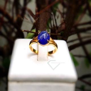 แหวนไพลินแท้ สีสวย ( NATURAL  BLUE SAPPHIRE)