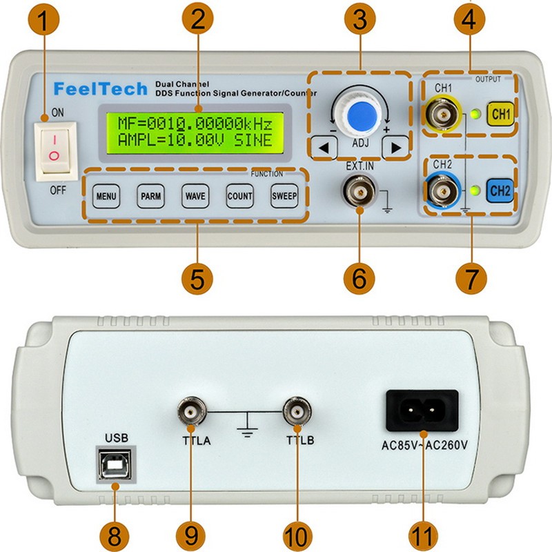 Function Generator Feeltech FY3200s DDS 20Mhz Shopee Thailand