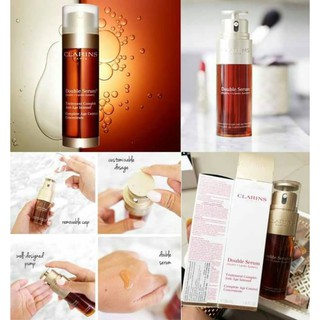 CLARINS Double Serum [Hydric + Lipic] Complete Age Control 50ml.  สัมผัสมหัศจรรย์สู่ผิวสวย