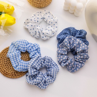 Summer Blue Style Ponytail Scrunchies Hair Tie