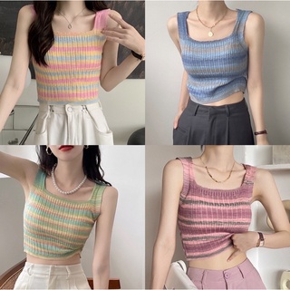 littlesoulmate เสื้อกล้ามไหมพรมสีสดใส สีพาสเทลน่ารัก (girly tank)