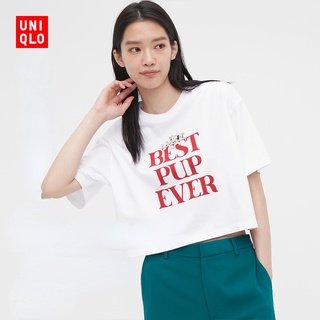 Disney Uniqlo เสื้อยืดแขนสั้น พิมพ์ลายดิสนีย์ สําหรับผู้หญิง