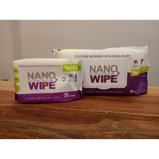 Nano​ wipe นาโนไวพ ผ้าเปียก​ สำหรับสัตว์เลี้ยง​ สูตรพลัสนาโนซิลเวอร์​