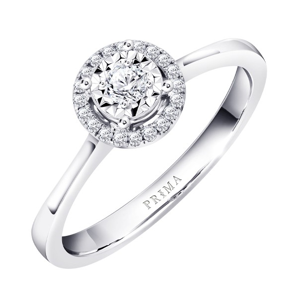 PRIMA  แหวนเพชรน้ำ 99 ตัวเรือน 18K Impression Collection 105R3928-01