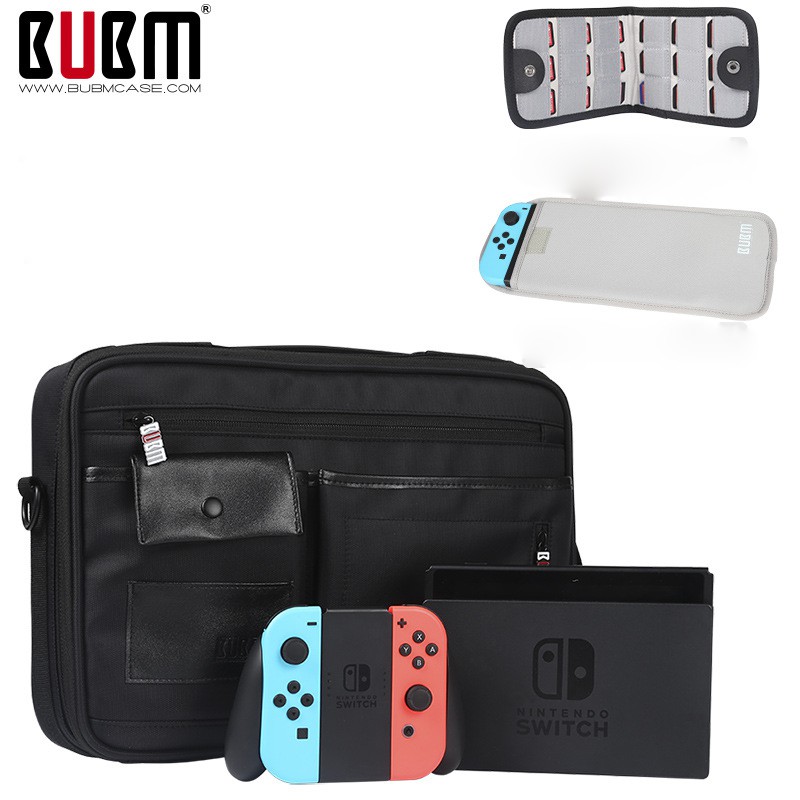 BUBM Switch-K กระเป๋าสะพายข้างสำหรับใส่ Nintendo Switch/ Switch OLED, Dock, Joy-Con เเละอุปกรณ์เสริม (Black)
