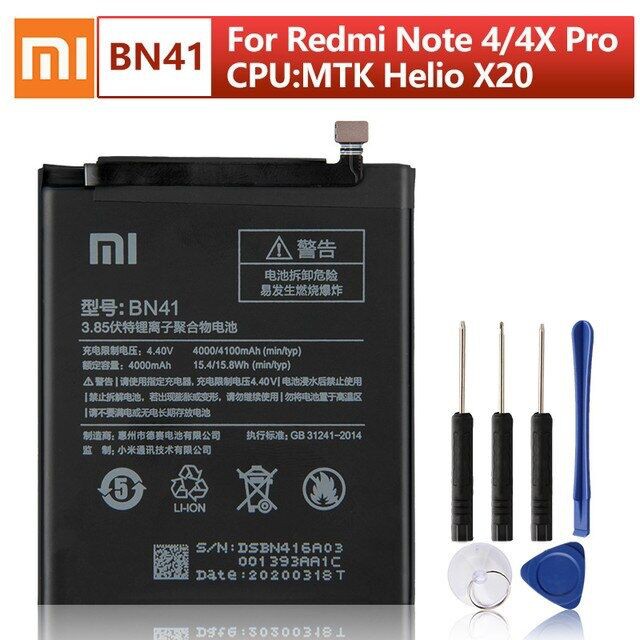 แบตเตอรี่ Xiaomi Redmi Note4 Pro Note 4X Pro BN41 4G + Redmi Note 4 Authentic 4100mAh