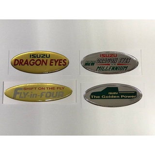 สติ๊กเกอร์แบบดั้งเดิม เทเรซิ่นนูน อย่างดี ติดรถ ISUZU DRAGON EYES FLY-in-FOUR SHIFT ON THE FLY ISUZU THE GOLDEN POWER