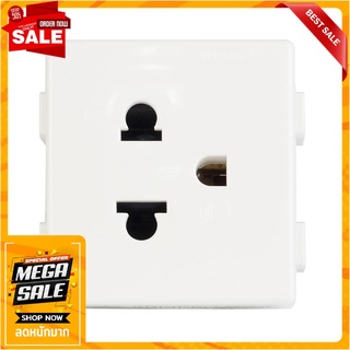 เต้ารับเดี่ยว 3 ขา มีม่านนิรภัย BTICINO SM9023T สีขาว เต้ารับสายไฟ SINGLE SOCKET WITH SAFETY SHUTTERS BTICINO SM9023T 3-