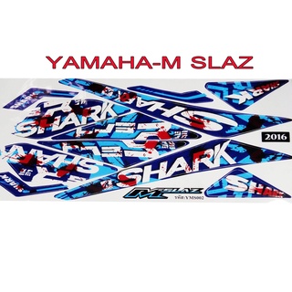 A สติ๊กเกอร์ติดรถมอเตอร์ไซด์ลายการ์ตูน สำหรับ YAMAHA-M SLAZ ฉลาม สีน้ำเงิน ลาย 2