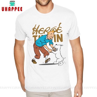 เสื้อยืดโอเวอร์ไซส์รูปแบบใหม่ขายร้อน การ์ตูน Tintin t เสื้อS-3XL