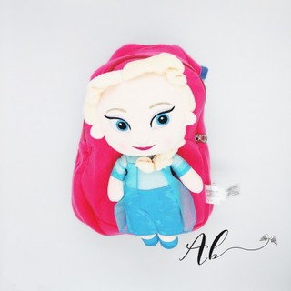 Angel Baby 3D Bag Q Frozen Elsa กระเป๋าเป้สะพายหลัง สําหรับเด็ก (DarkPink)