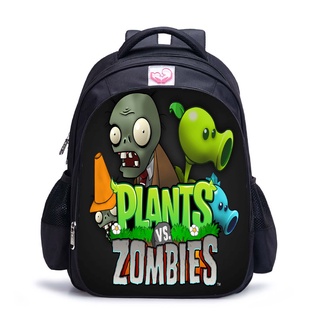 Plants Vs . Zombies กระเป๋าเป้สะพายหลังหลายชั้นสําหรับเด็ก