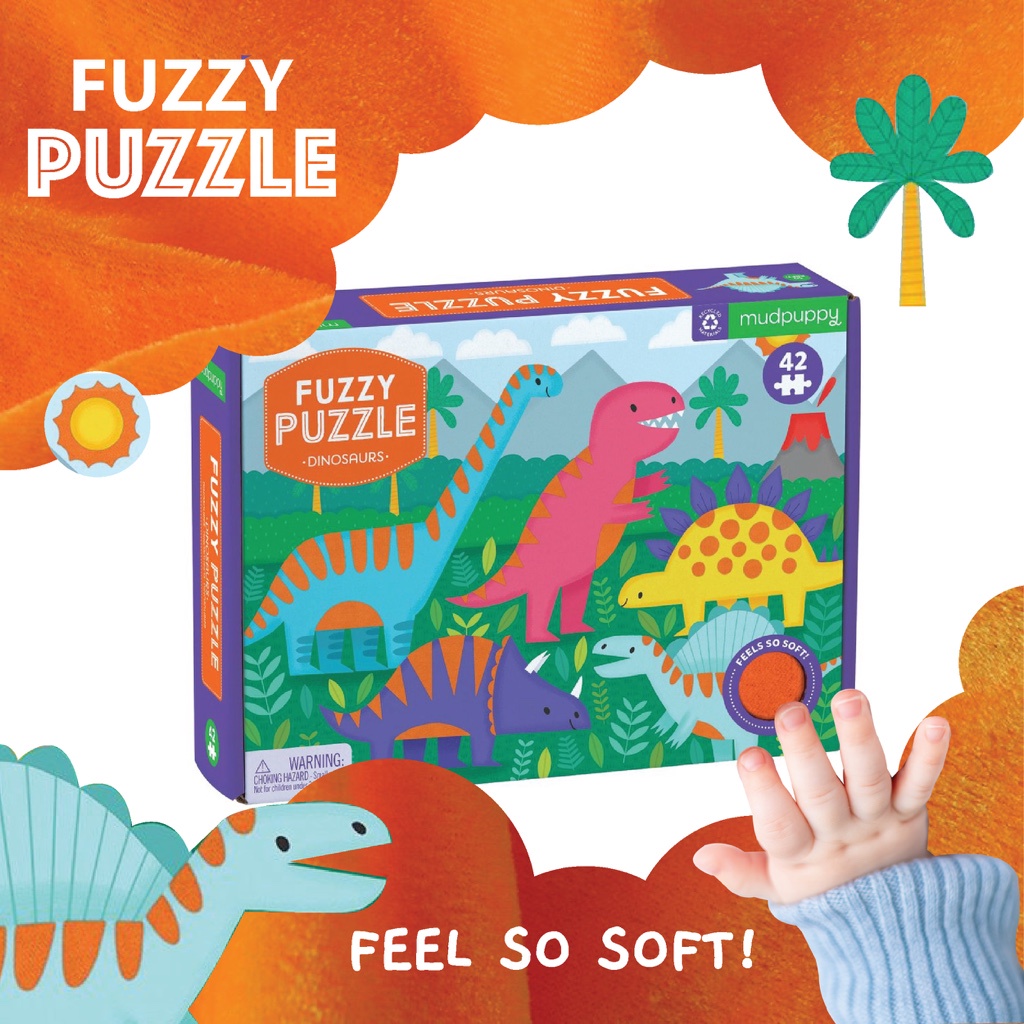 Fuzzy puzzle ของเล่นเด็ก จิ๊กซอว์กำมะหยี่ ลาย DINOSAUR FUZZY PUZZLE