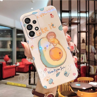 เคส Samsung Galaxy A53 A33 A72 A52S A52 A32 A22 A12 A02 A02S M52 M32 M22 M12 M02 5G 4G Handphone Casing Bling Glitter Cute Lovely Cartoon Avocado Peach Phone Case Back Cover เคสโทรศัพท์ GalaxyA53 GalaxyA33