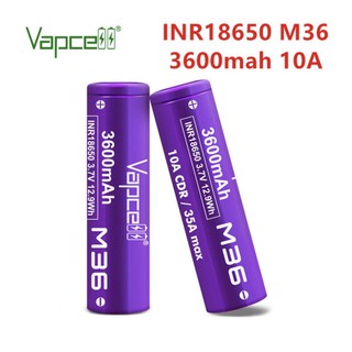 Vapcell NEW M36 3600mAh 3.7V 10/35A ได้ถ่าน2ก้อน แถมกระเป๋าใส่ถ่าน