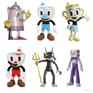 Acf โมเดลตุ๊กตาฟิกเกอร์ Cuphead 6 ชิ้น ของเล่นสําหรับเด็ก