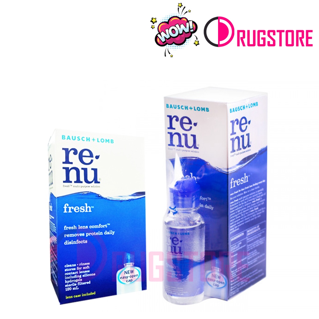 Renu fresh 125,355 ml รีนิว น้ำยาล้างคอนแทคเลนส์ แช่คอนแทคเลนส