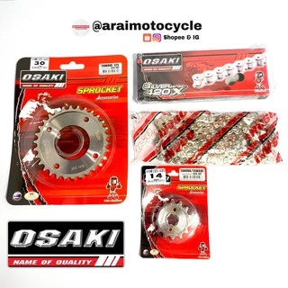 โซ่สเตอร์ สแตนเลสครบชุด OSAKI เวฟ110ไอ เวฟ125 เวฟ100S UBOX เวฟ110ไอLED 2018 MSX