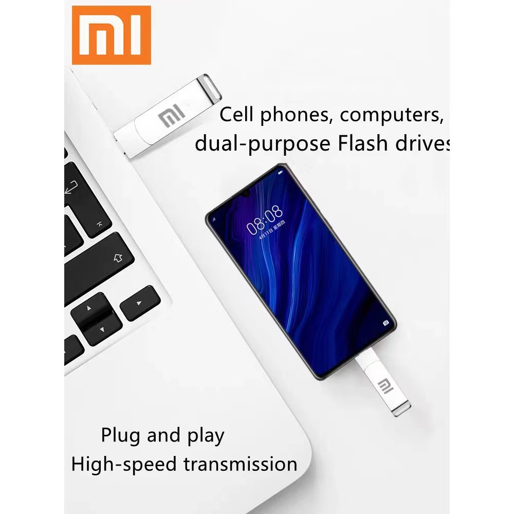 Xiaomi ของแท้ 2 In 1 OTG เพนไดรฟ์โลหะ ความเร็วสูง Type-C M 2TB 1TB 512GB 256GB 128GB 64GB 32GB 16GB 8GB