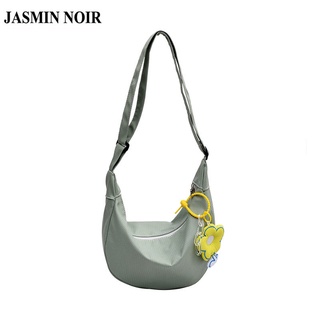 Jasmin NOIR กระเป๋าสะพายไหล่ ผ้าไนล่อน ลายดวงจันทร์ เรียบง่าย สําหรับผู้หญิง