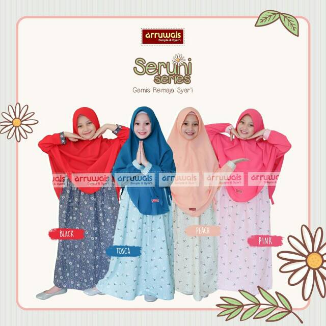 ชุด GAMIS วัยรุ่นพร้อม SYARI MOTIF (SERUNI SERIES) ORI BY AR RUWAIS