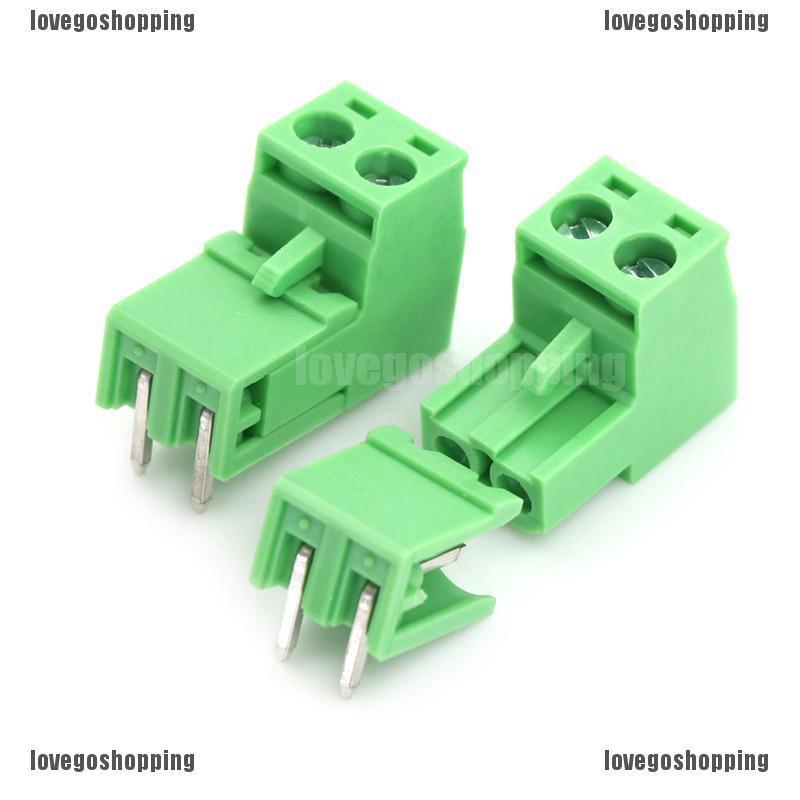 ส่งฟรีเมื่อซื้อครบ 99บาทReadystock20pcs 5.08mm Pitch 2Pin Plug-in Screw PCB Terminal Block Connector