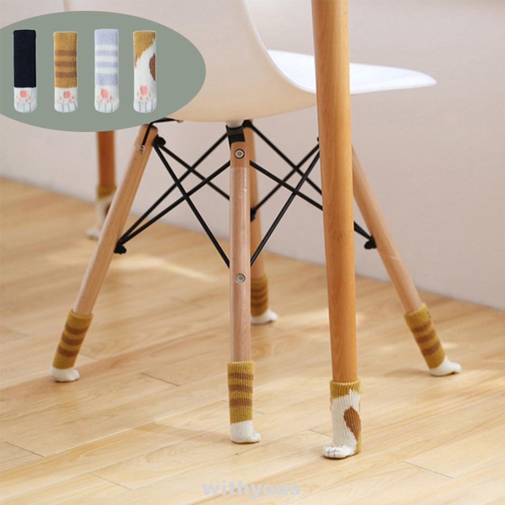 Knitting Chair Cover Cat Style Leg Socks Nonslip Noise reduction