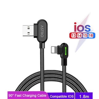 90° สายชาร์จ USB เป็น L ยาว 1.8 ม. ชาร์จเร็ว สําหรับเล่นเกม