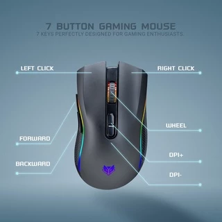 Nubwo เมาส์เกมมิ่งไร้สาย รุ่น NM-89W 2.4G/Bluetooth5.1 RGB ปรับ DPI ได้ แถมสายชาร์จ รับประกัน 1 ปี