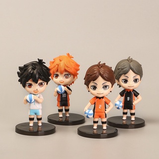 Haikyuu!!! โมเดลฟิกเกอร์ Kenma Oikawa Hinata Kageyama Nendoroid 4 ชิ้น/ชุดของเล่นสําหรับวันฮาโลวีน