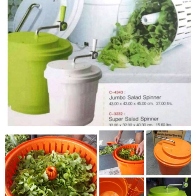 Salad Spinner เครื่องปั่นผักสลัด ถังสลัดน้ำผัก ถังใหญ่ จุได้มาก พลังเทอร์โบ 💥