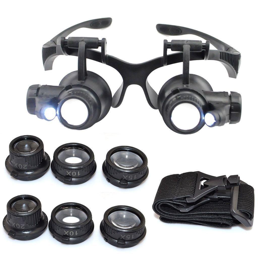 แว่นสายตา 25X แว่นสายตา LED Magnifier Glass Jewelry Watch Repair Tool
