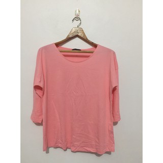 Marks and Spencer เสื้อยืดคอยูแขนสามส่วน สีชมพู size UK 12 ราคาถูกมากๆ  พร้อมส่ง !!!