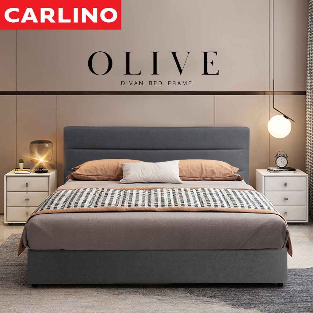 พร้อมส่ง !! CARLINO: Yosie Divan Canvas Fabric Bed Frame เตียงนอนพร้อมฐานเตียง คุณภาพดี แข็งแรงทนทาน