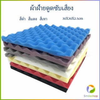 Smileshop ฟองน้ำดูดซับเสียง  สตูดิโอการบันทึกเสียง  แผ่นซับเสียง 12 slot sound-absorbing cotton