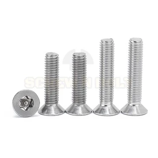 น็อต สกรู หัวเตเปอร์ F ดาว ท็อกซ์ แกนเดือย สแตนเลส 304 เกลียวมิล M3M4M5M6M8 / Flat Head Pin-Torx