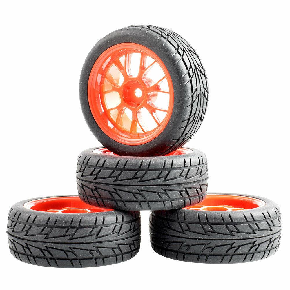 RC 907-6095 Grip Tires 26mm With Wheel sets For HSP HPI 1/10 1:10 On-Road Speed Car