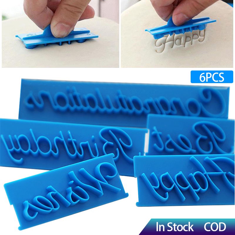 แม่พิมพ์ รูปตัวอักษรภาษาอังกฤษ สําหรับทําเค้กวันเกิด Diy จํานวน 6 ชิ้น