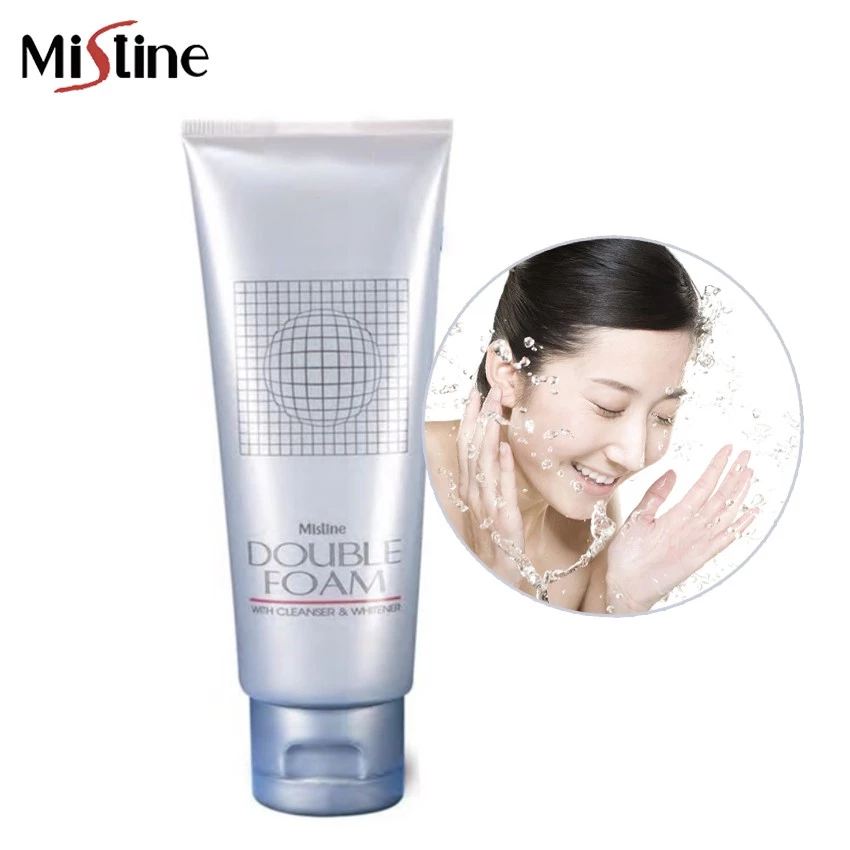 Mistine Double Foam With Cleanser and Whitener 100g. มิสทิน ดับเบิ้ล โฟม โฟมล้างหน้า โฟมทำความสะอาดผิวหน้า