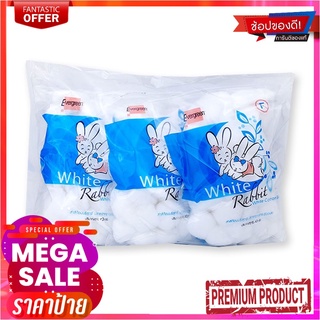 เอเวอร์กรีน สำลีก้อนกลม 40 กรัม แพ็ค 3 ห่อEvergreen Cotton Ball White Rabbit 40 G x 3 Packs