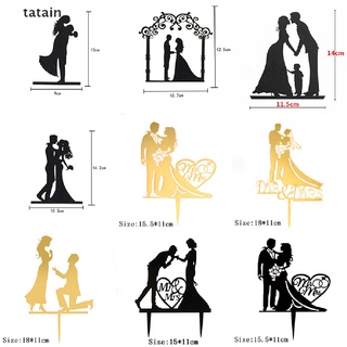 [TAT] High Quality Acrylic Wedding Cake Topper Bride Groom Wedding Party Decorating CVX