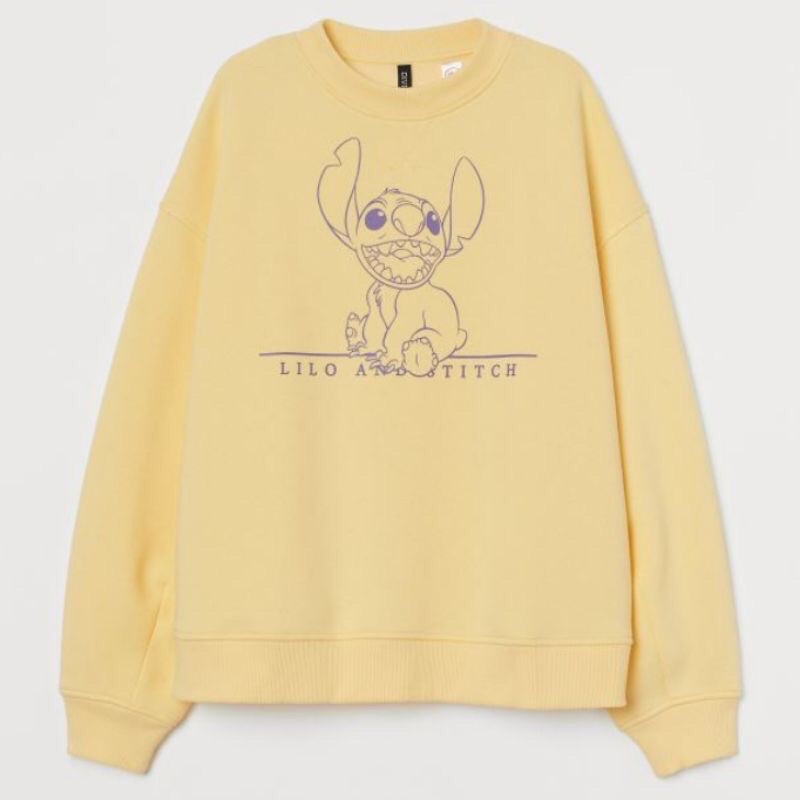 H&M ชม.&ม.&M Stitch Yellow Crewneck