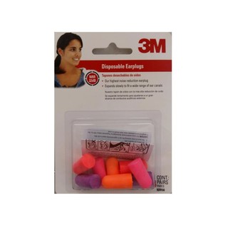 3เอ็ม โฟมอุดหู ป้องกันเสียง หลากสี 3M Foam Ear Plugs (4 คู่)